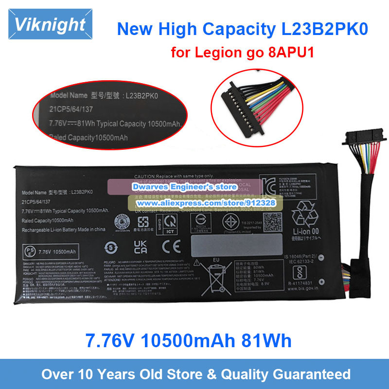 Pc Gaming Legion - Nowa bateria 7.76V 81Wh L23B2PK0, ulepszona,